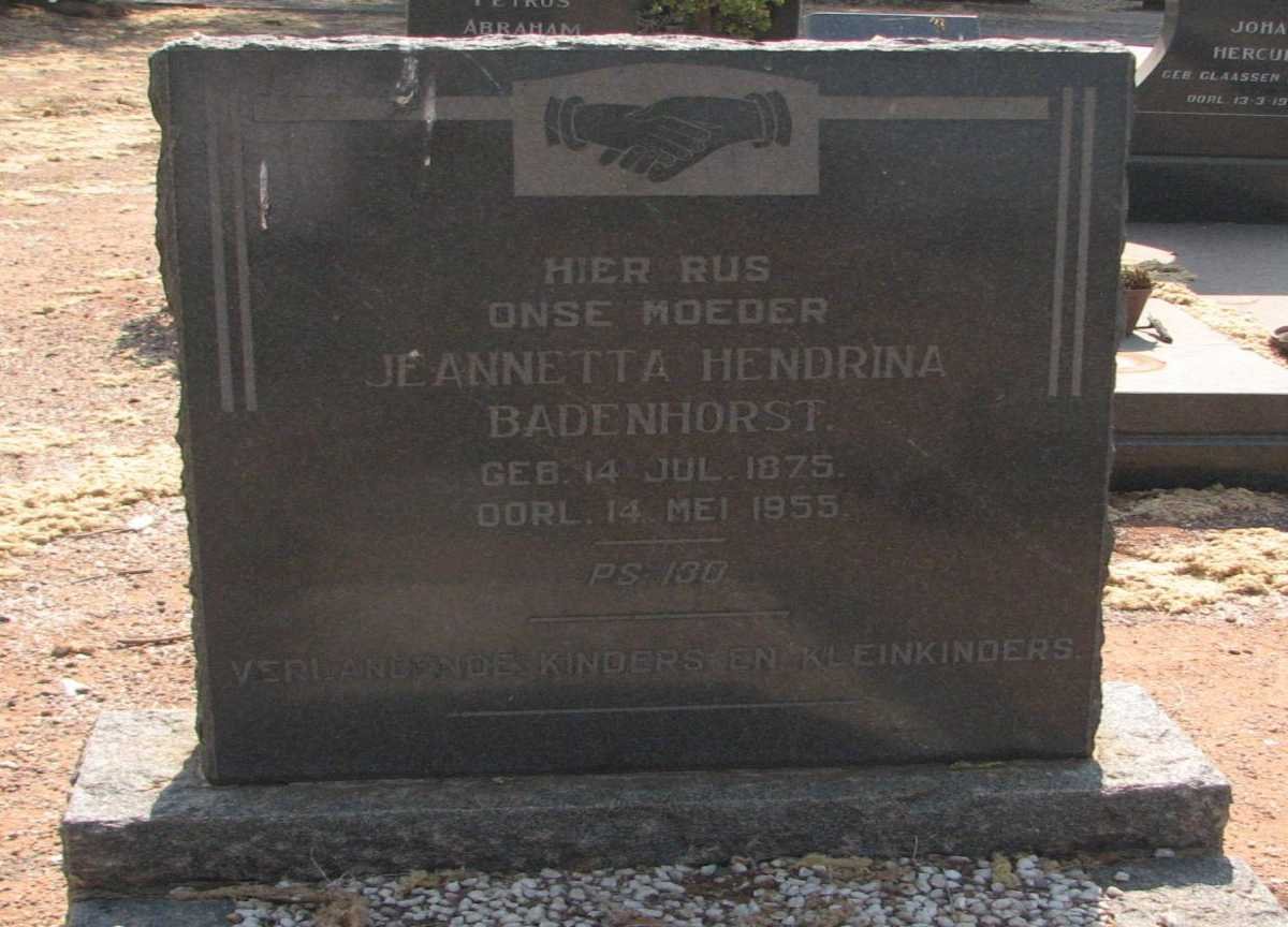 BADENHORST Jeannetta Hendrina 1875-1955