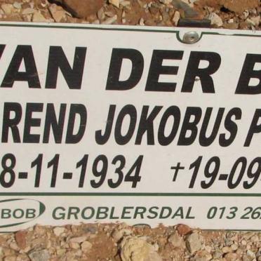 BERG Barend Jokobus Petrus, van der 1934-2009