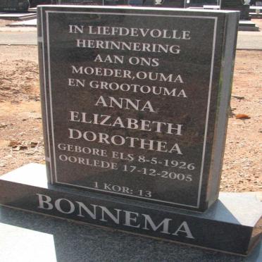 BONNEMA Anna Elizabeth Dorothea 1926-2005