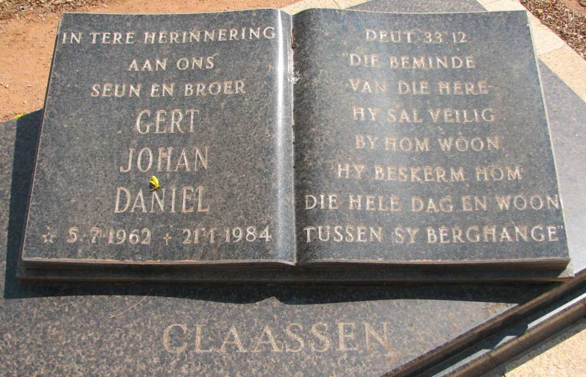 CLAASSEN Gert Johan Daniel 1962-1984