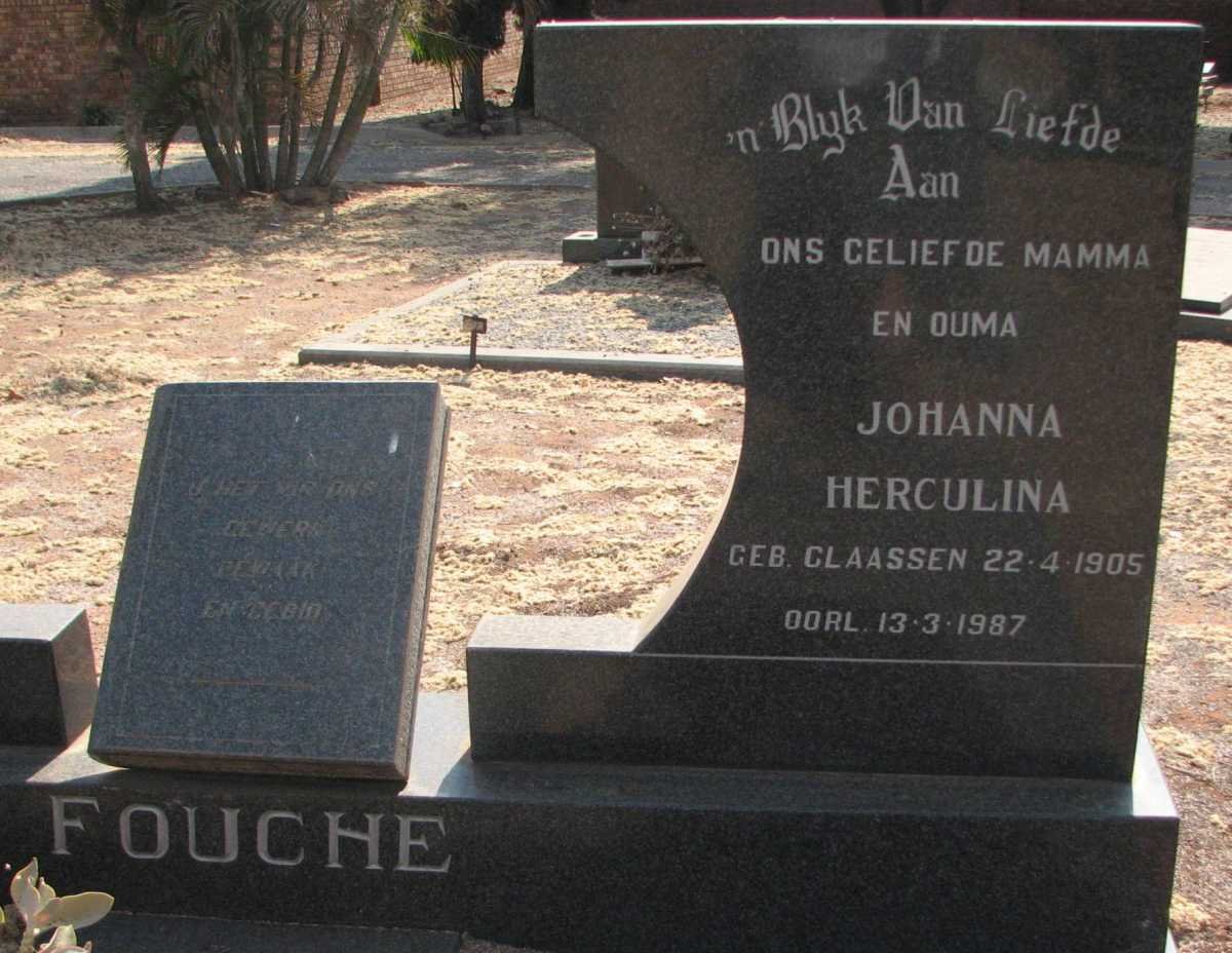 FOUCHE Johanna Herculina nee CLAASSEN 1905-1987