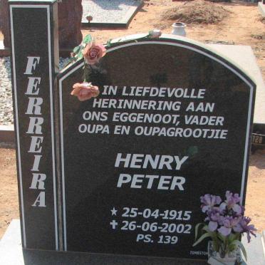 FERREIRA Henry Peter 1915-2002 &amp; Aletta Johanna 1922-2005