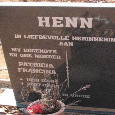 HENN Patricia Francina 1956-2007