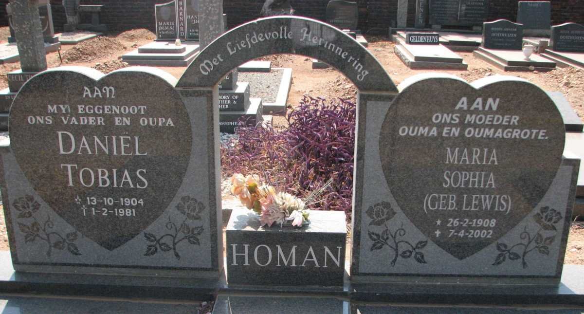 HOMAN Daniel Tobias 1904-1981 &amp; Maria Sophia LEWIS 1908-2002