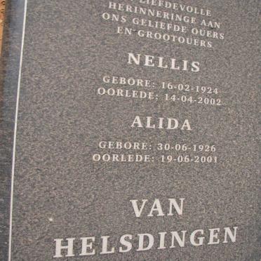 HELSDINGEN Nellis, van 1924-2002 &amp; Alida 1926-2001
