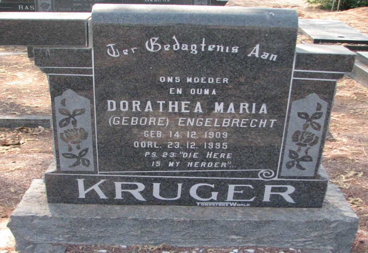 KRUGER Dorathea Maria nee ENGELBRECHT 1909-1995