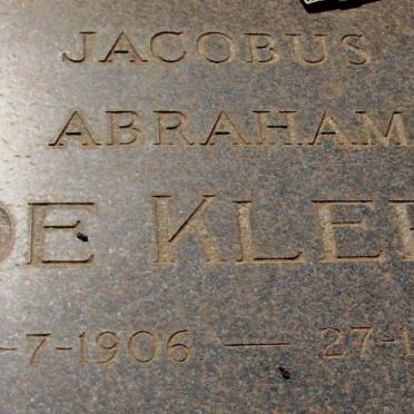 KLERK Jacobus Abraham, de 1906-1972