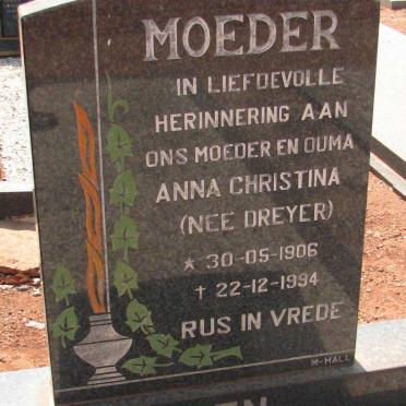 KOEN  Anna Christina nee DREYER 1906-1994