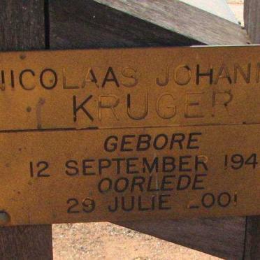 KRUGER Nicolaas Johannes 1943-2001