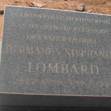 LOMBARD Hermanus Stephanus 1918-1981