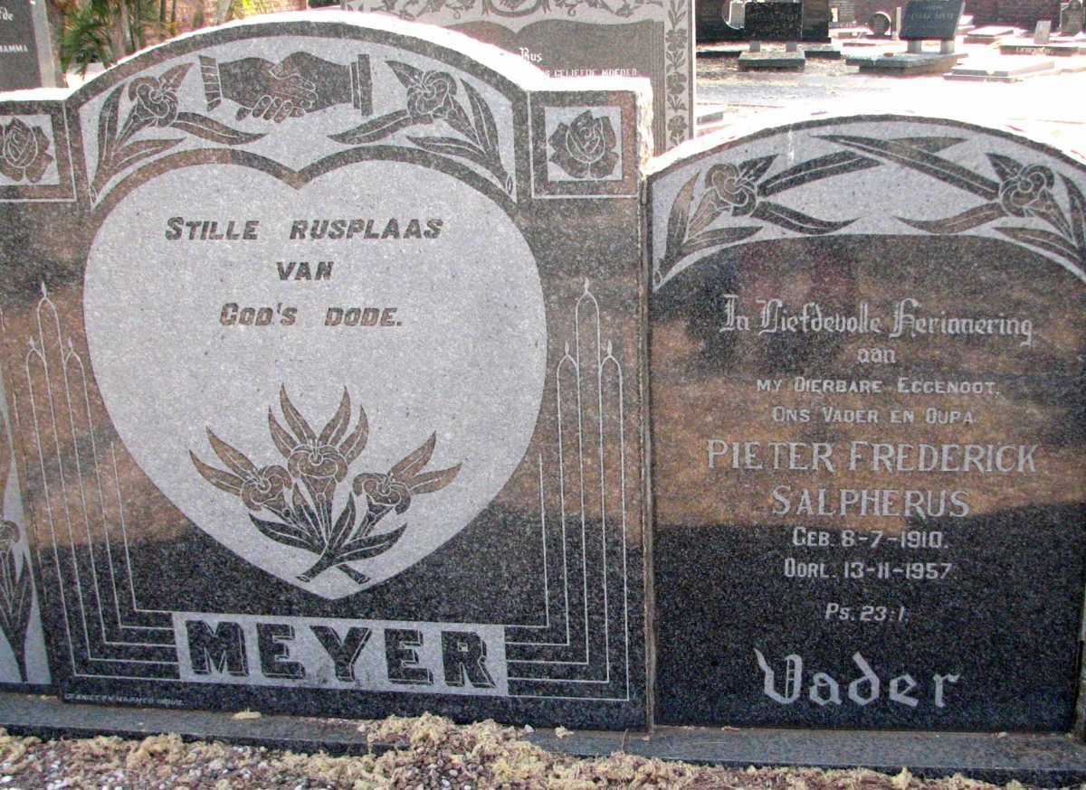 MEYER Pieter Frederick Salpherus 1910-1957 &amp; Brechtje COETZEE 1906-1970