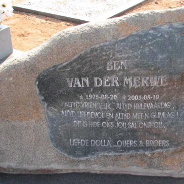 MERWE Ben, van der 1975-2003
