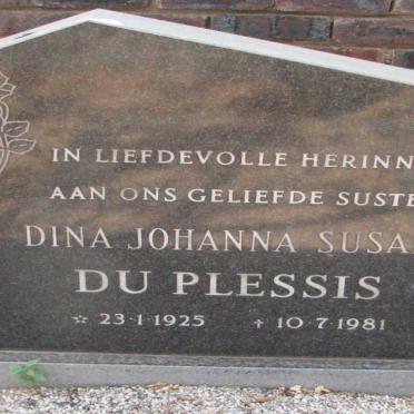 PLESSIS Dina Johanna Susanna, du 1925-1981