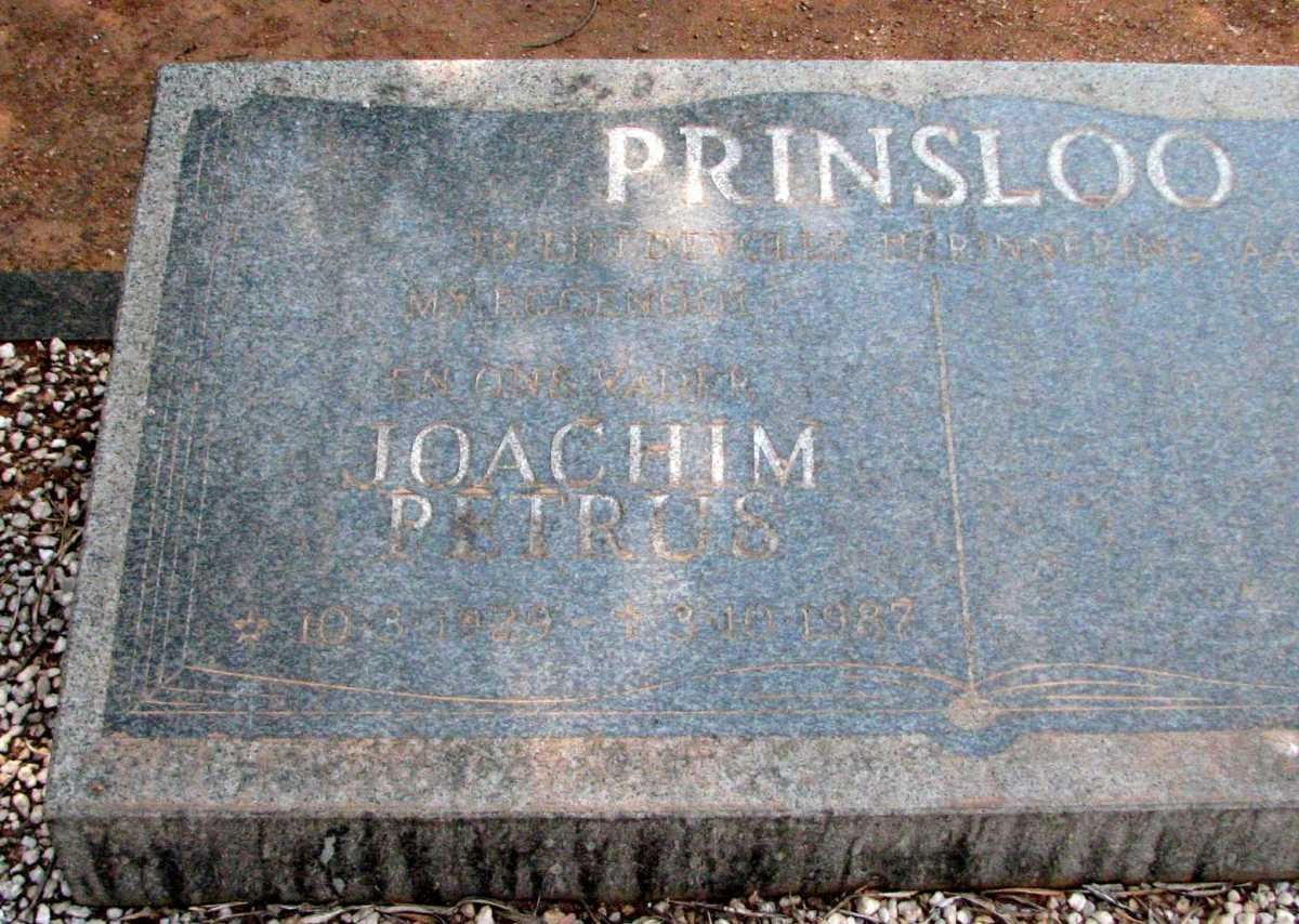 PRINSLOO Joachim Petrus 1929-1987