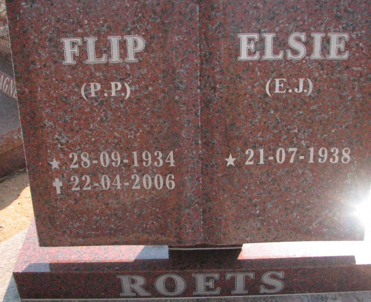 ROETS P.P. 1934-2006 &amp; E.J. 1938-