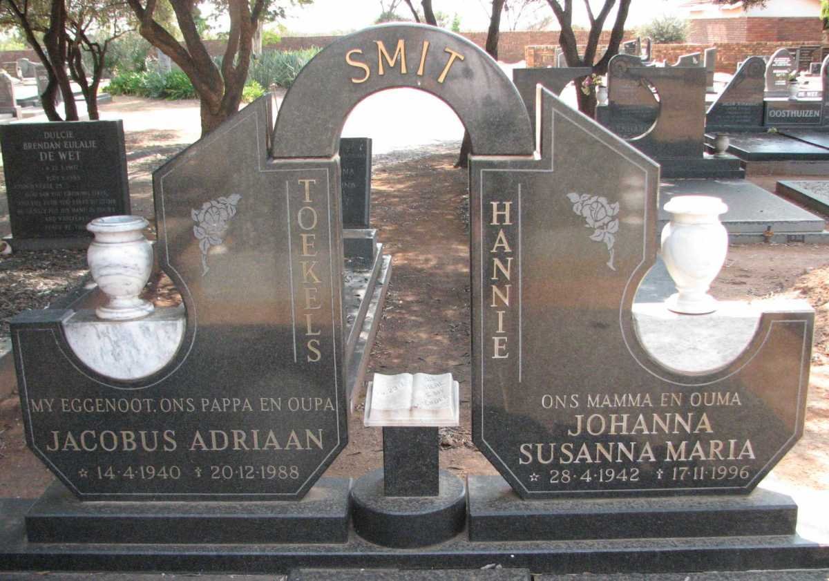 SMIT Jacobus Adriaan 1940-1988 &amp; Johanna Susanna Maria 1942-1996