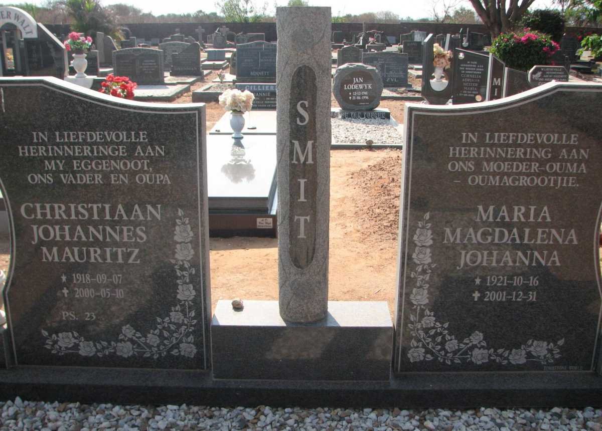 SMIT Christiaan Johannes Mauritz 1918-2000 &amp; Maria Magdalena Johanna 1921-2001