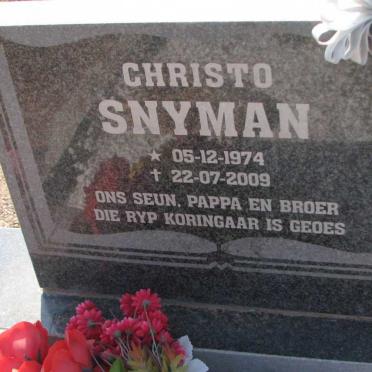 SNYMAN Christo 1974-2009