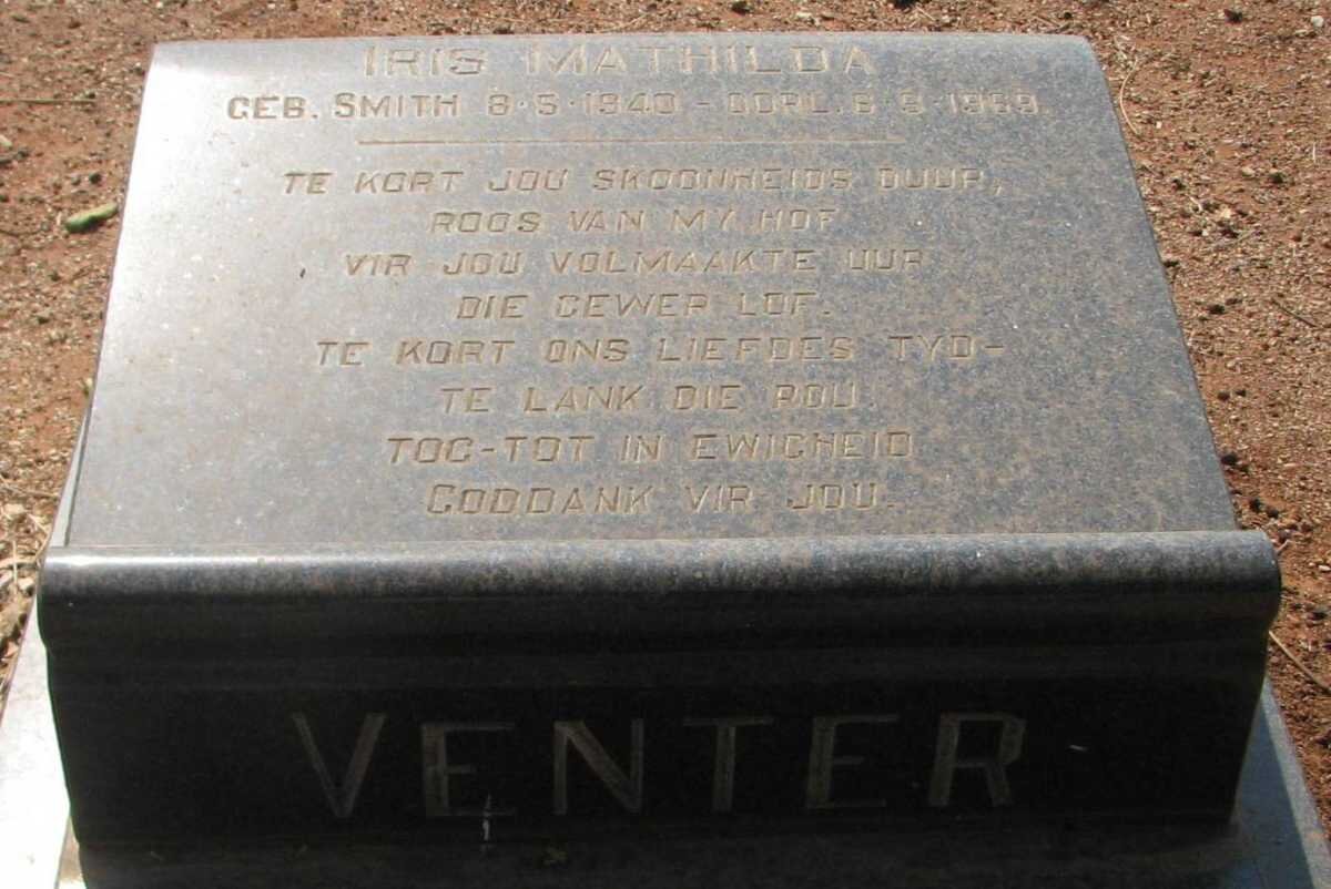 VENTER Iris Mathilda nee SMITH 1940-1969