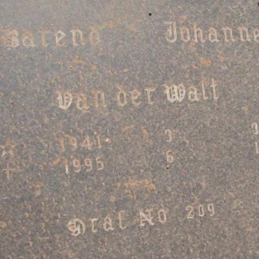 WALT Barend Johannes, van der 1941-1995