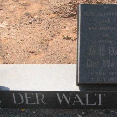 WALT ? E., van der 1906-1980