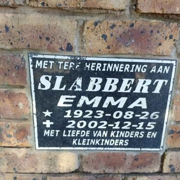 SLABBERT Emma 1923-2002