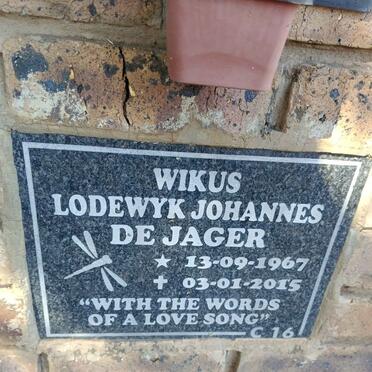 JAGER Wikus Lodewyk Johannes, de 1967-2015