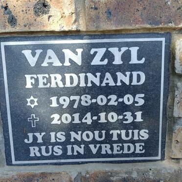 ZYL Ferdinand, van 1978-2014