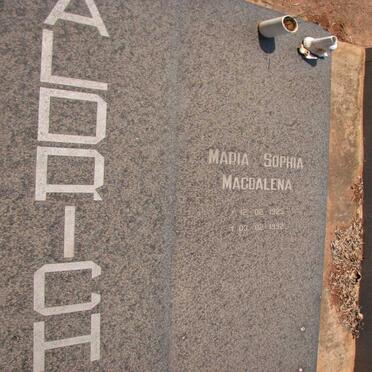 ALDRICH Gert Pieter 1925-1993 &amp; Maria Sophia Magdalena 1925-1992 
