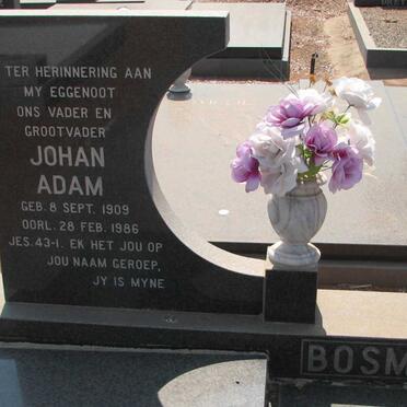 BOSMAN Johan Adam 1909-1986 &amp; Hannah Thomisina 1922-2004