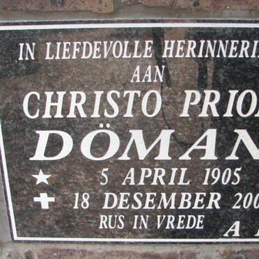 DOMAN Christo Prior 1905-2001