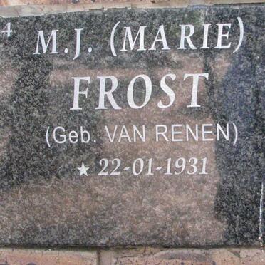 FROST M.J. nee VAN RENEN 1931-