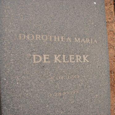 KLERK Dorothea Maria, de 1915-1991