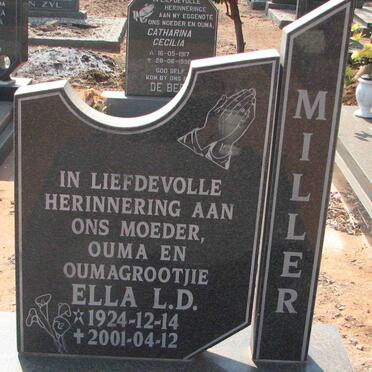 MILLER Harold Thomas 1916-1998 &amp; Ella L.D. 1924-2001