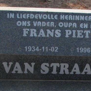 STRAATEN Frans Pieter, van 1934-1996 &amp; Aletha Catharina JOUBERT 1940-1996