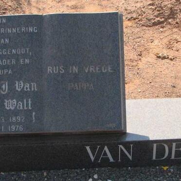 WALT P.S.J., van der 1892-1976 &amp; ? E. 1906-1980