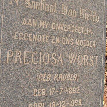 WORST Preciosa nee KRUGER 1892-1959
