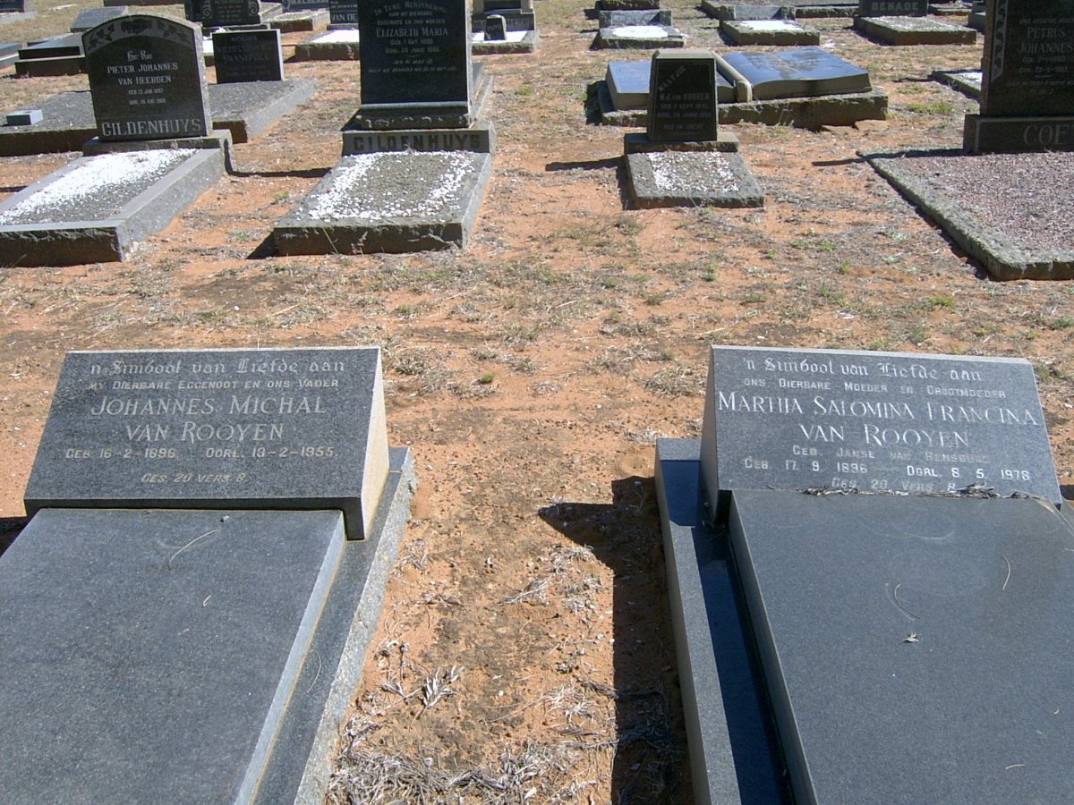 ROOYEN Johannes Michal, van 1896-1955 & Martha Salomina Francina JANSE VAN RENSBURG 1896-1978