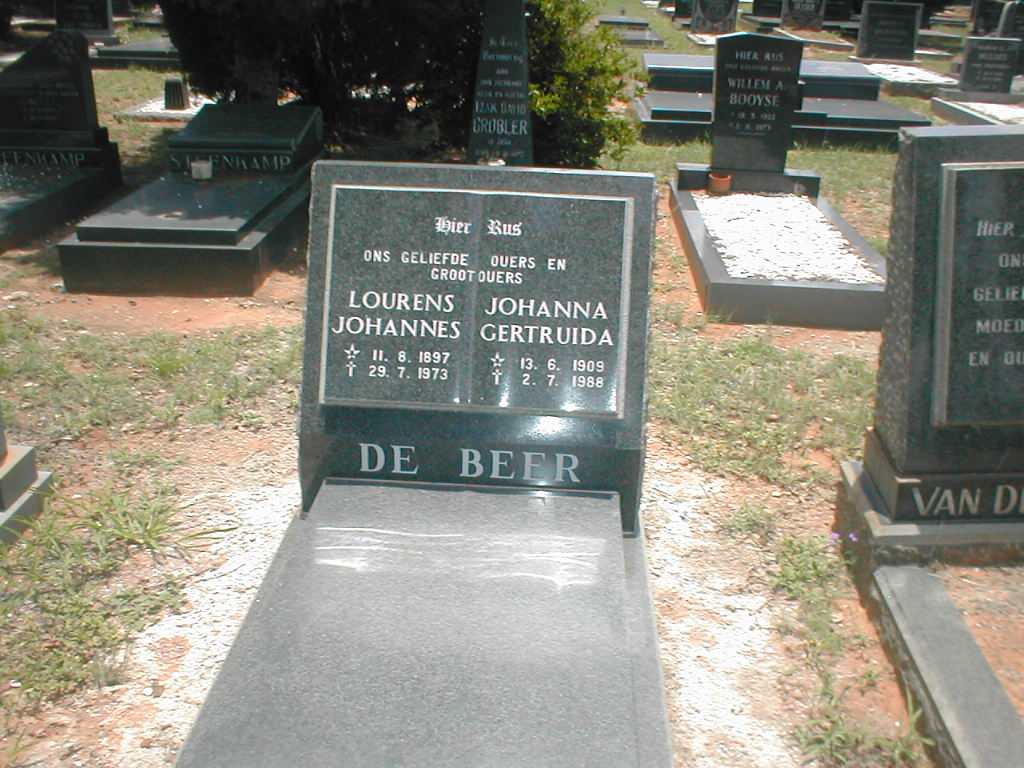 BEER Lourens Johannes, de 1897-1973 & Johanna Gertruida 1909-1988