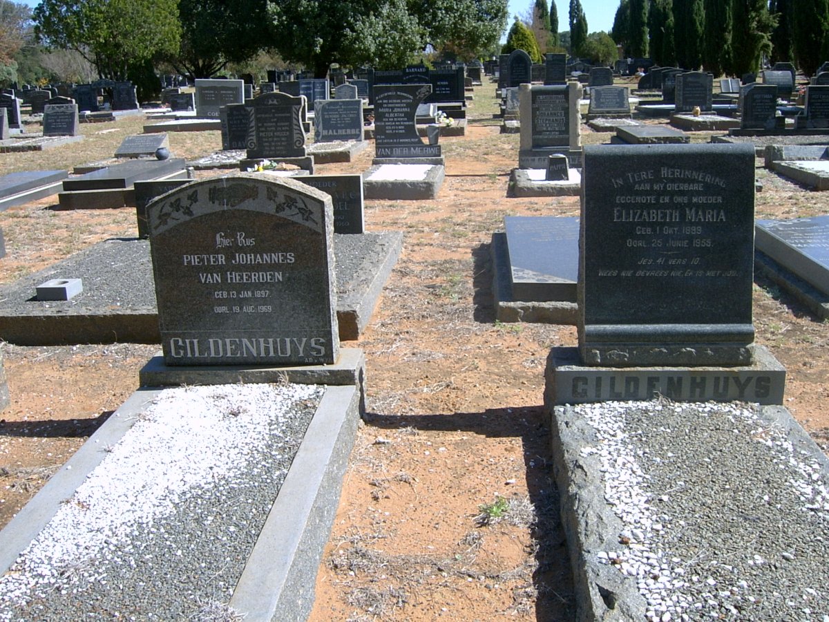 GILDENHUYS Pieter Johannes van Heerden 1897-1969 & Elizabeth Maria 1899-1955