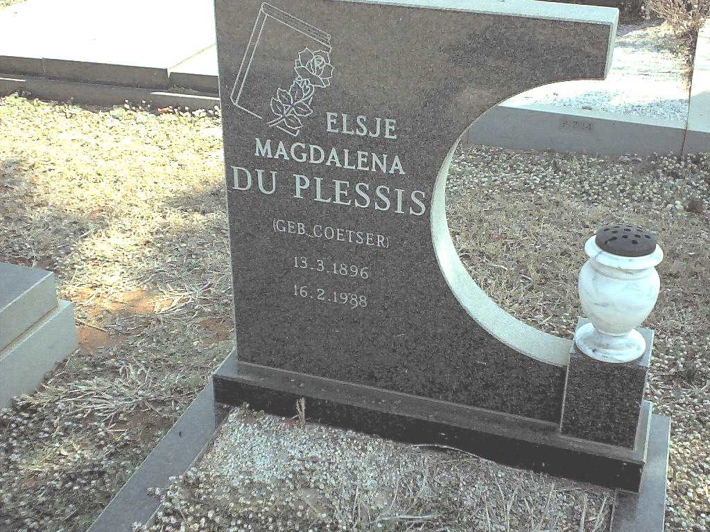PLESSIS Elsje Magdalena, du nee COETSER 1896-1988