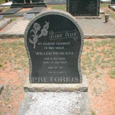 PRETORIUS Willem Nicolaas 1885-1963