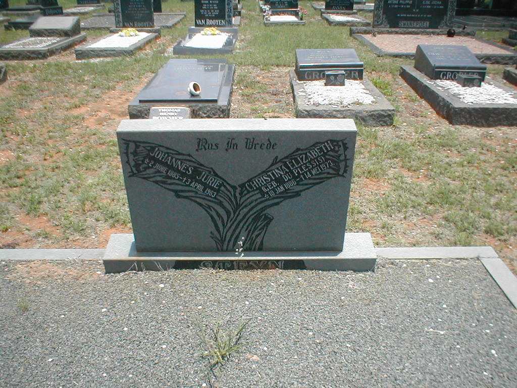 STEYN Johannes Jurie 1885-1963 & Christina Elizabeth DU PLESSIS 1886-1973