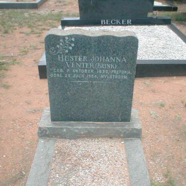VENTER Hester Johanna nee BRINK 1893-1954