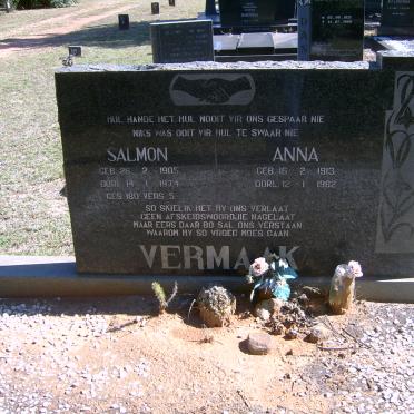 VERMAAK Salmon 1905-1974 &amp; Anna 1913-1982