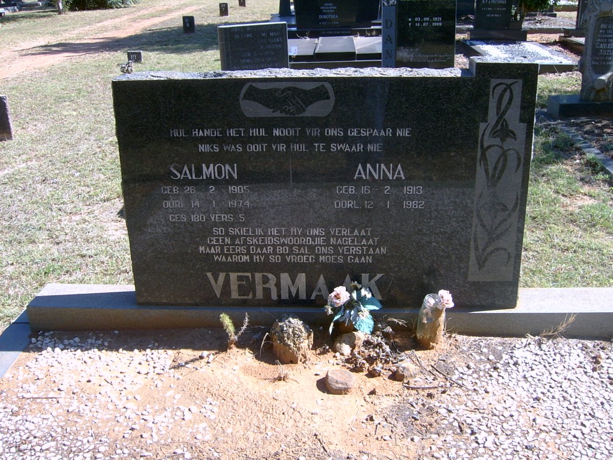 VERMAAK Salmon 1905-1974 & Anna 1913-1982