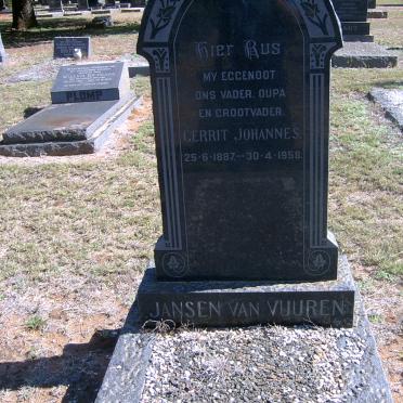 VUUREN Gerrit Johannes, Jansen van 1887-1958