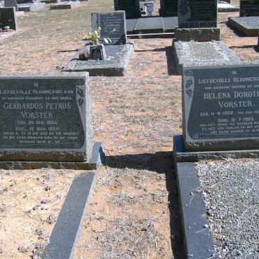 VORSTER Gerhardus Petrus 1896-1954 &amp; Helena Dorothea VAN DER MERWE 1902-1965