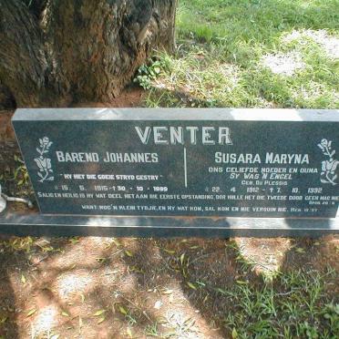 VENTER Barend Johannes 1915-1999 &amp; Susara Maryna DU PLESSIS 1912-1992