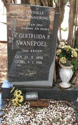 SWANEPOEL Gertruida P. nee KROEP 1898-1981